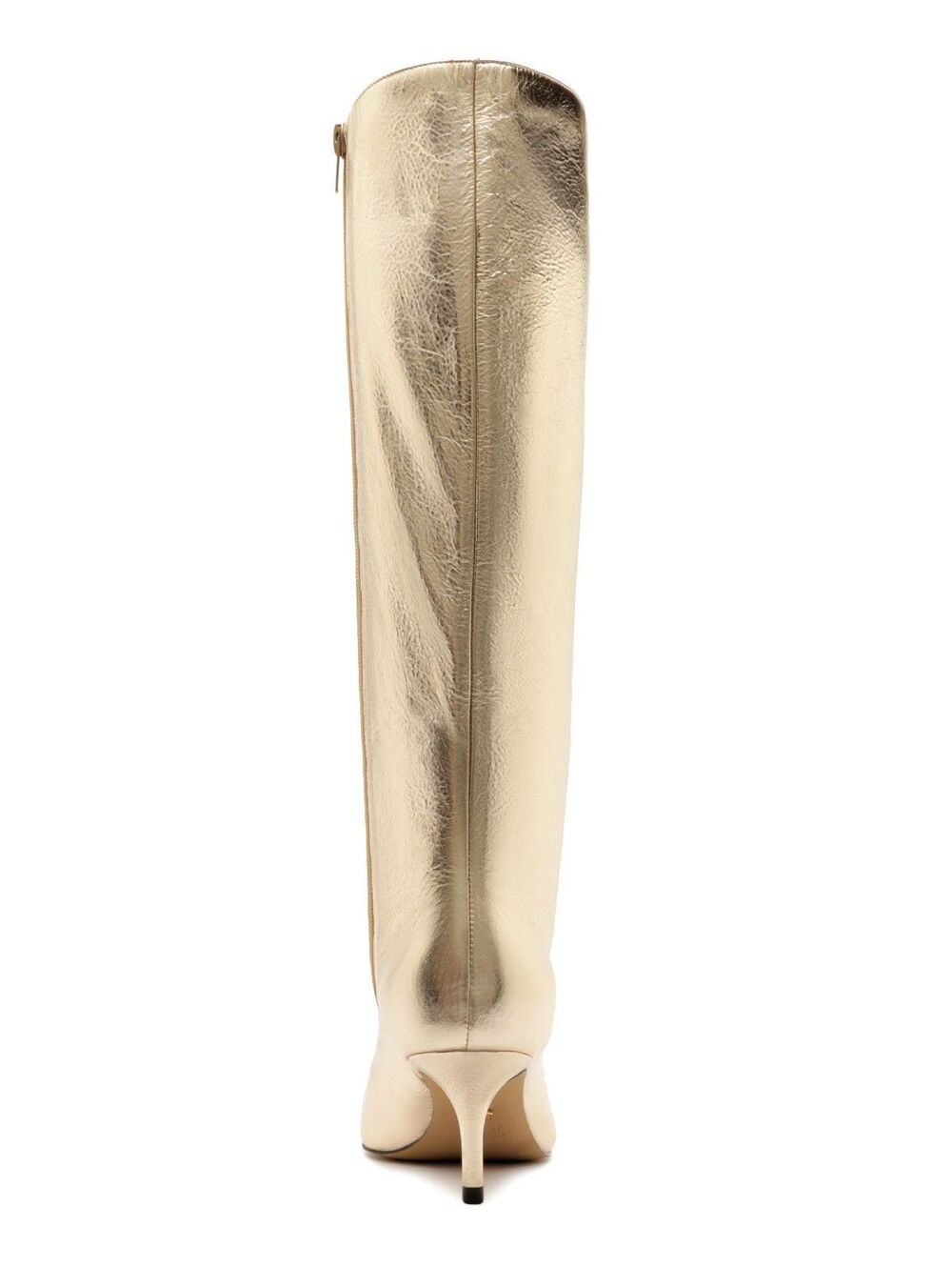 Arezzo Skye Low Stiletto Leather Calf Boots Gold 6.5B ($189) - Picture 3 of 5